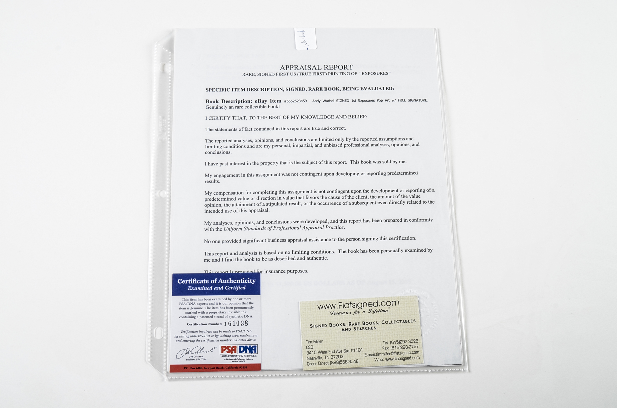 "Andy Warhol's Exposures" First Printing Hardcover Signed by Warhol