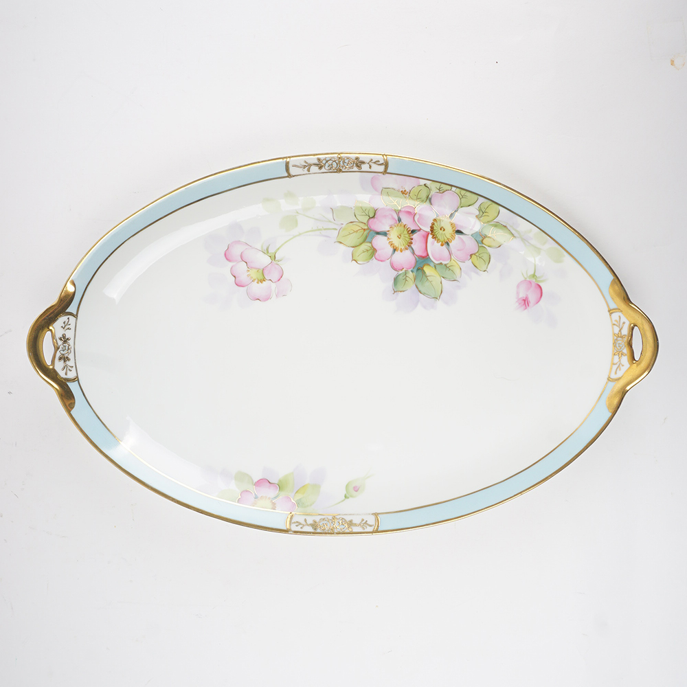 Vintage Hand Painted Nippon China Dessert Plate Set