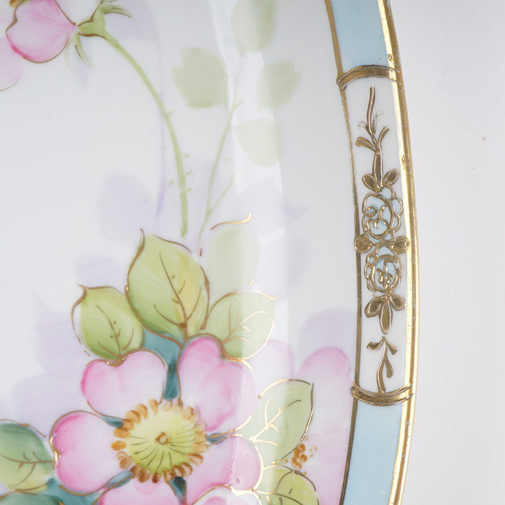 Vintage Hand Painted Nippon China Dessert Plate Set