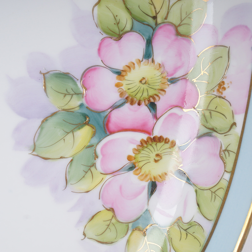 Vintage Hand Painted Nippon China Dessert Plate Set