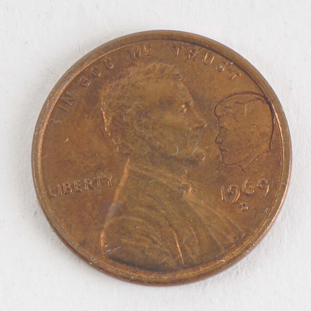 1969 United States Counterstamped Lincoln-Kennedy Penny