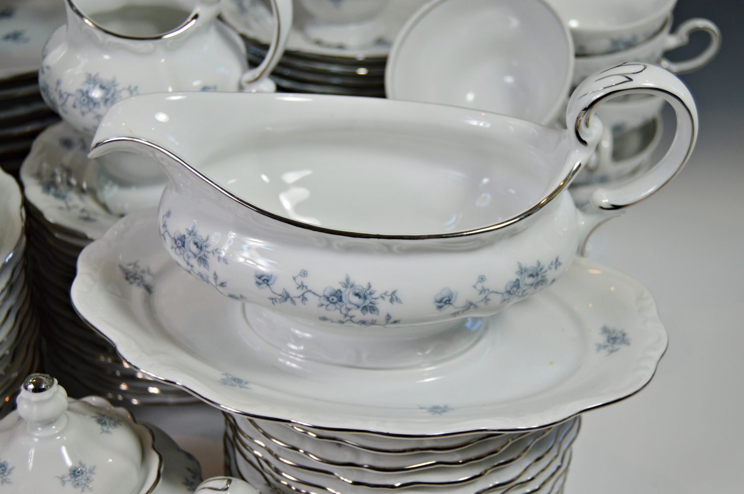 Set of German Johann Haviland "Blue Garland" China Dinnerware