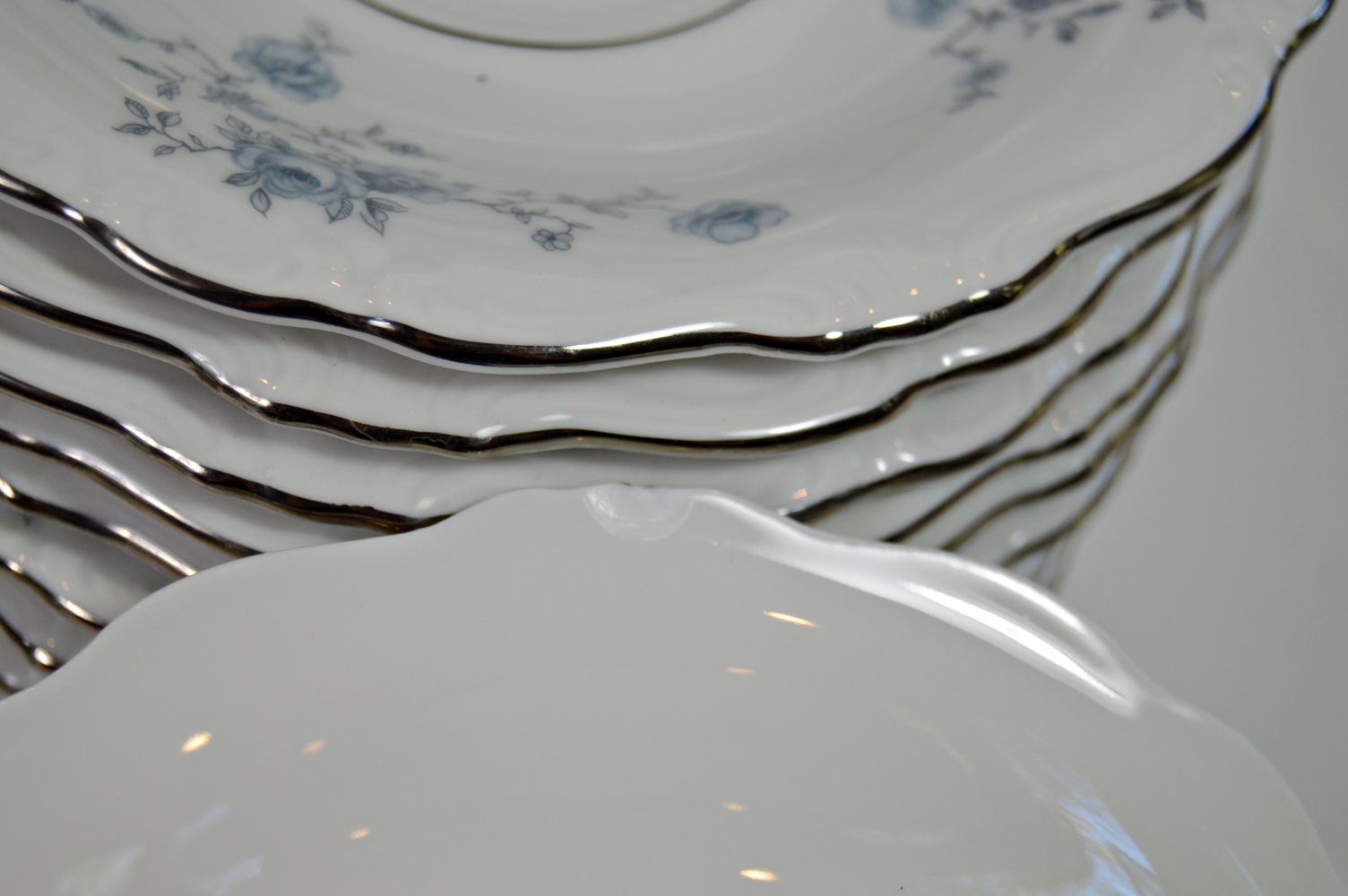 Set of German Johann Haviland "Blue Garland" China Dinnerware