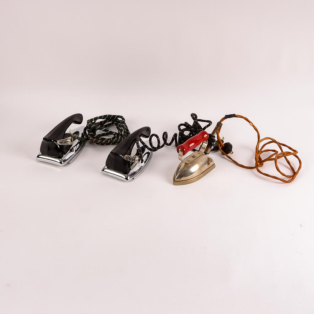 Set of Three Vintage Electric Irons