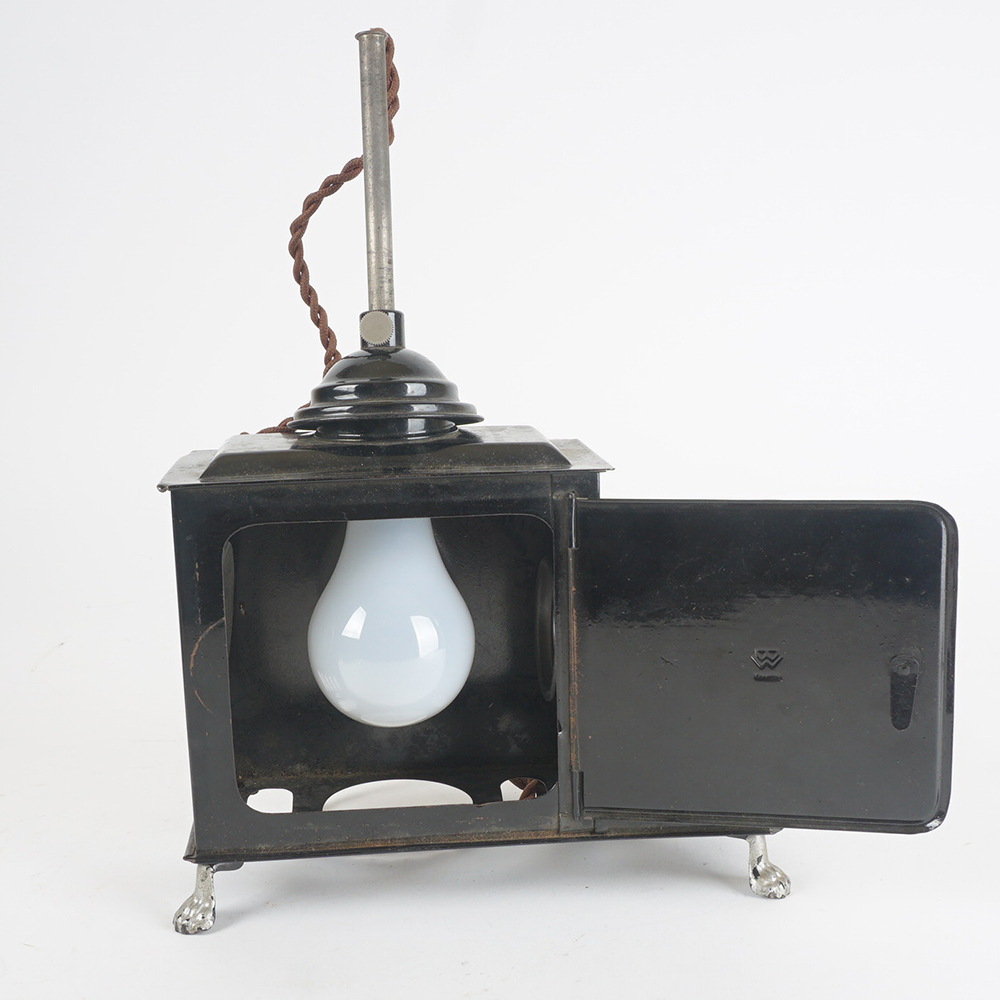 Antique Magic Lantern Projector With Glass Slides Included