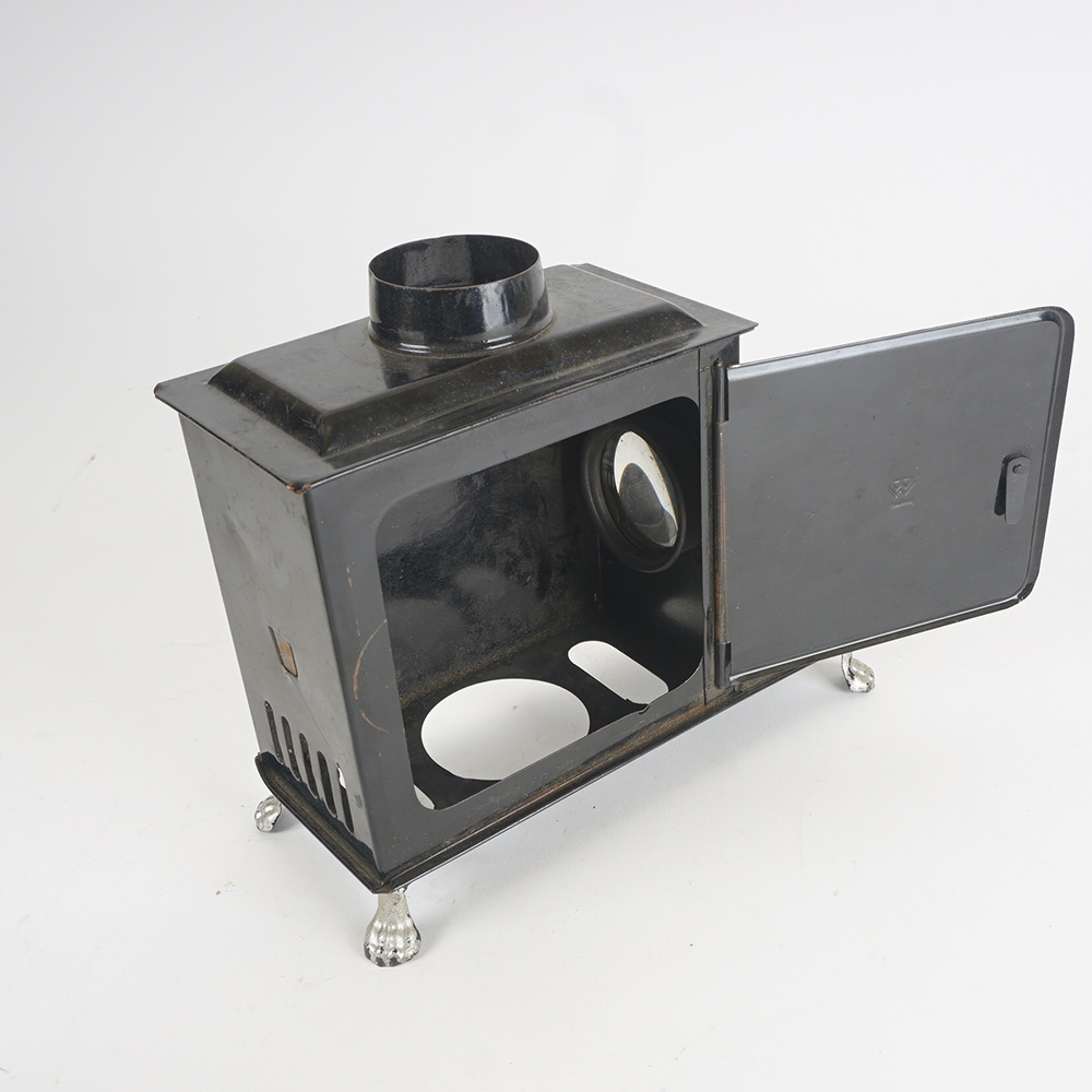 Antique Magic Lantern Projector With Glass Slides Included