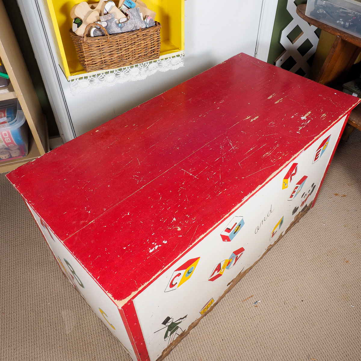 Hand Painted Vintage Children's Toy Chest