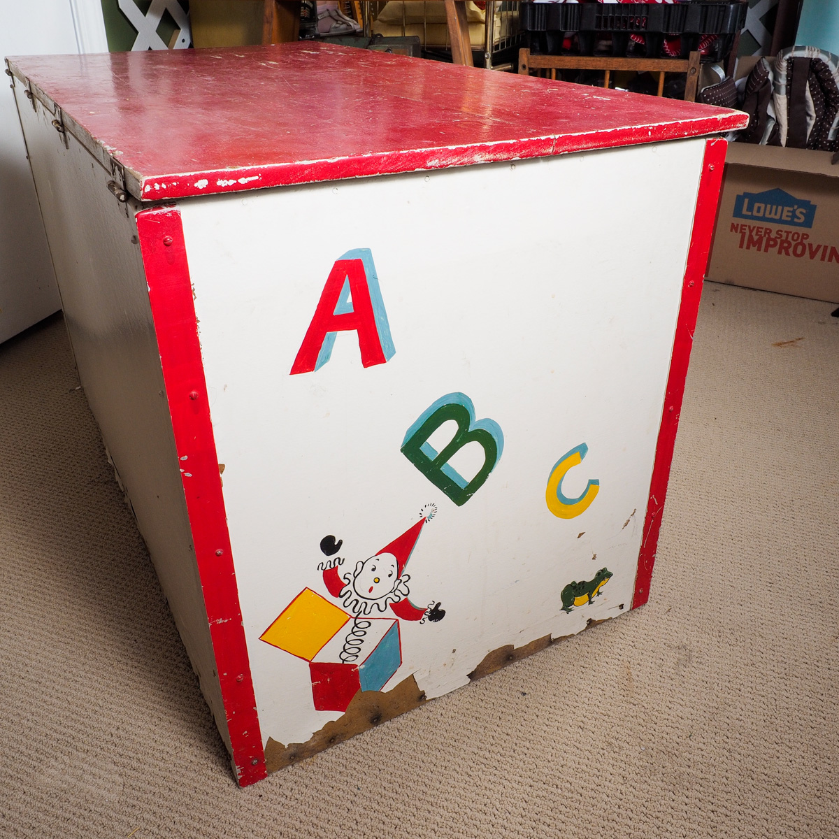 Hand Painted Vintage Children's Toy Chest