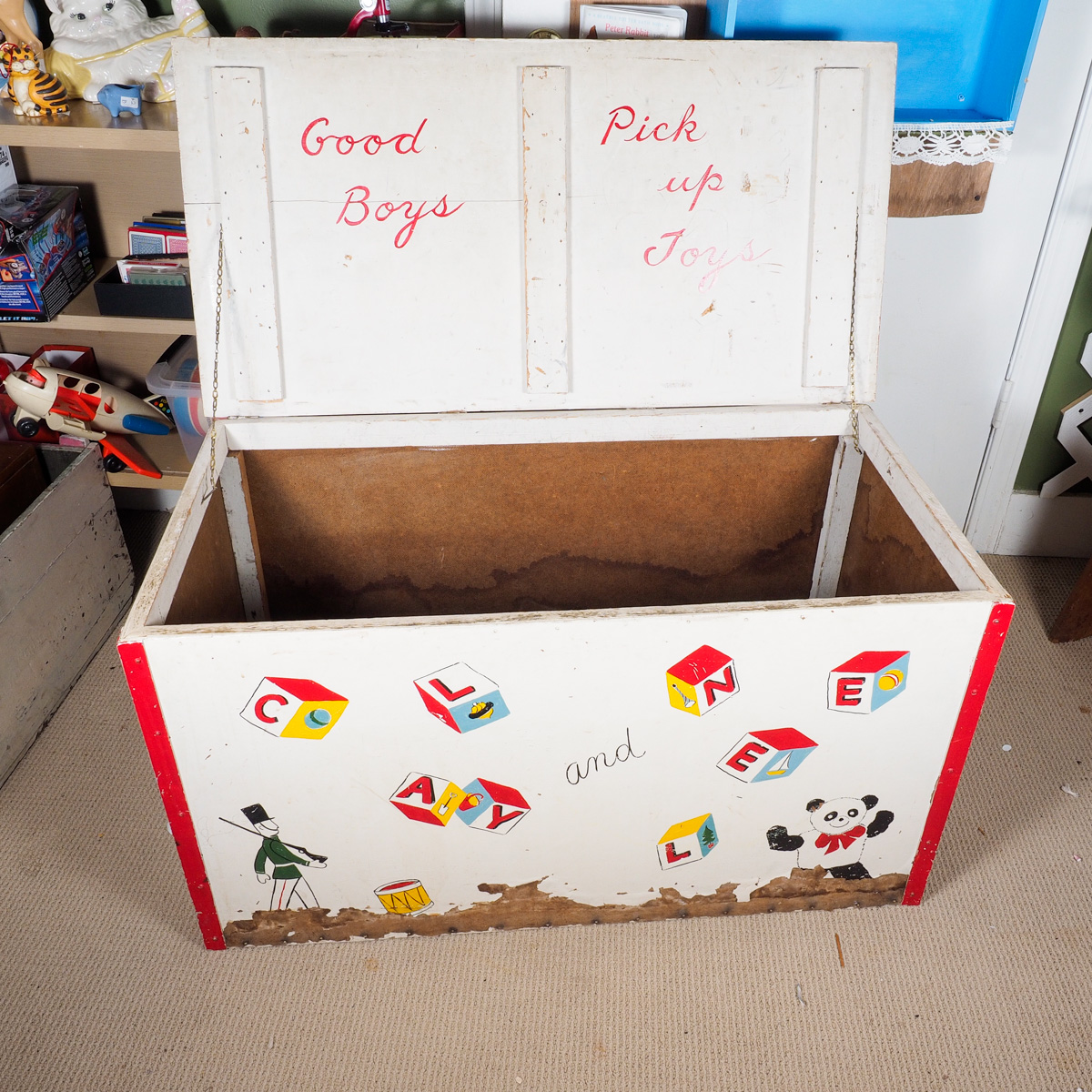 Hand Painted Vintage Children's Toy Chest