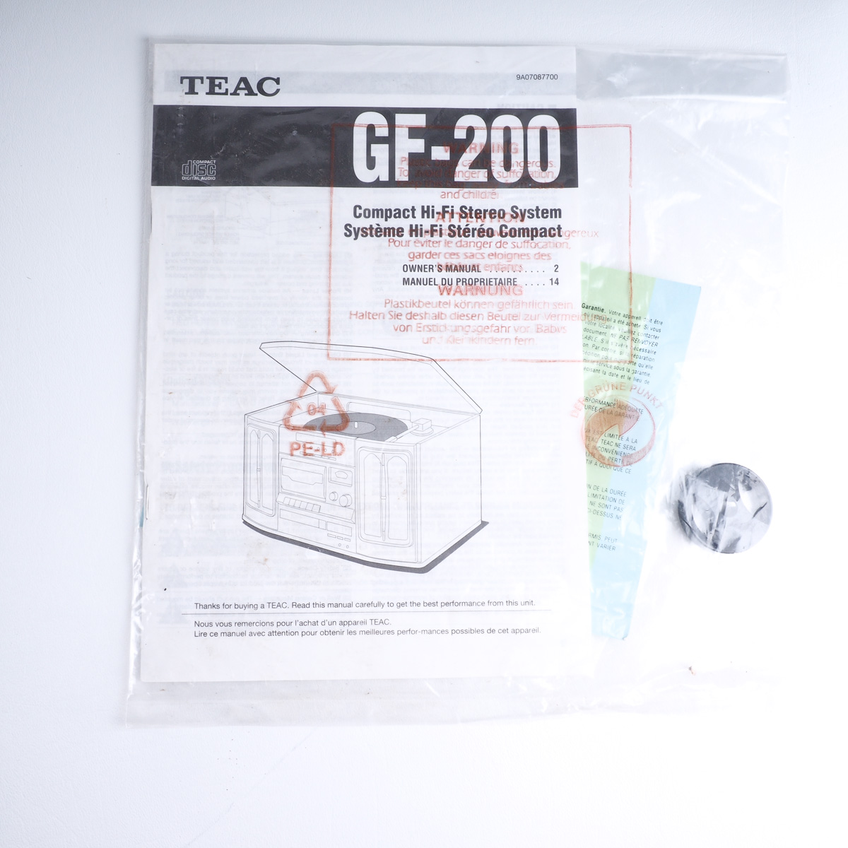 TEAC GF-200 Compact Hi-Fi Stereo System With LXI Floor Speakers