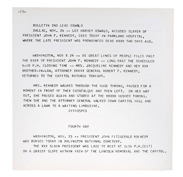 Andy Warhol Original Serigraph and Teletype from "Flash - November 22, 1963" Portfolio