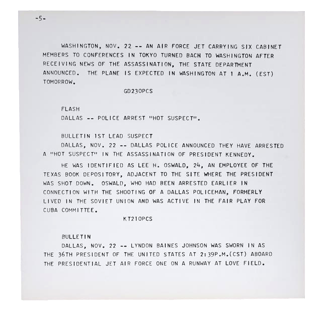 Andy Warhol Original Serigraph and Teletype from "Flash - November 22, 1963" Portfolio