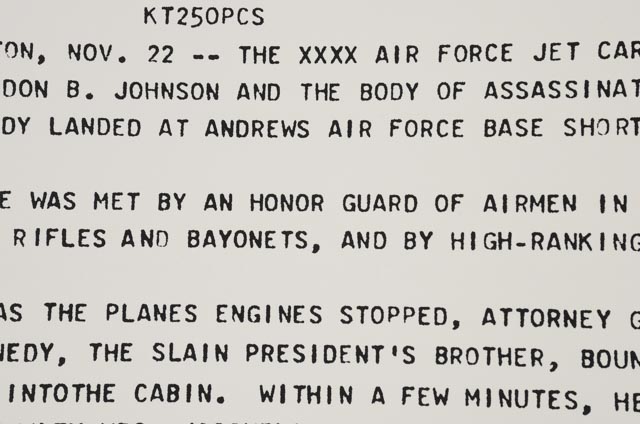 Andy Warhol Original Serigraph and Teletype from "Flash - November 22, 1963" Portfolio
