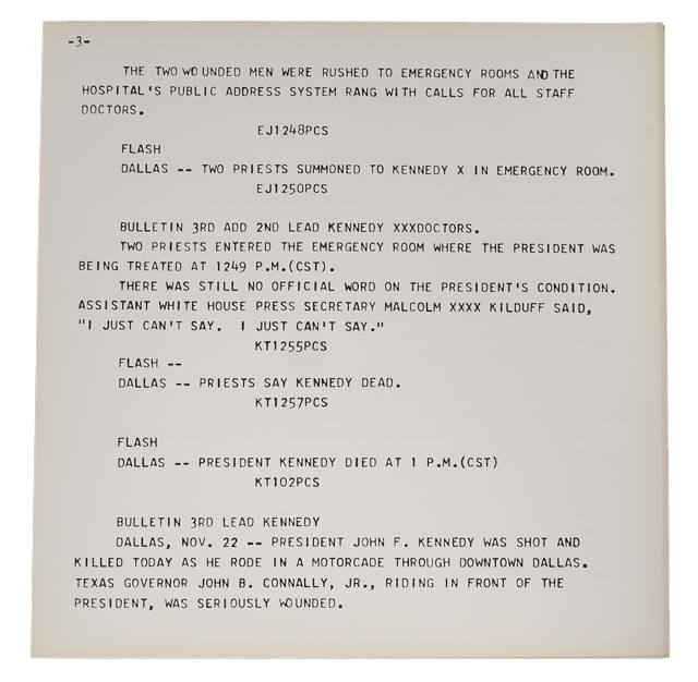 Andy Warhol Original Serigraph and Teletype from "Flash - November 22, 1963" Portfolio