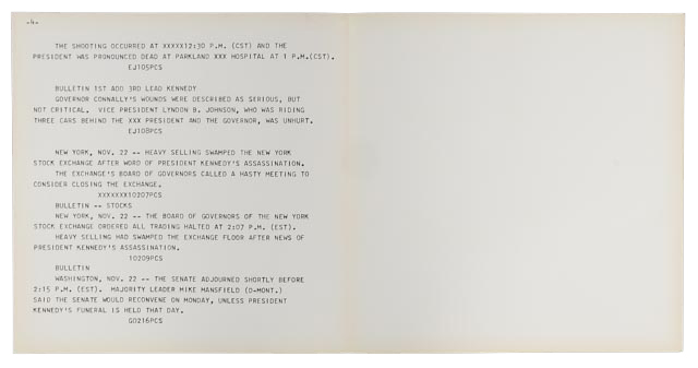 Andy Warhol Original Serigraph and Teletype from "Flash - November 22, 1963" Portfolio