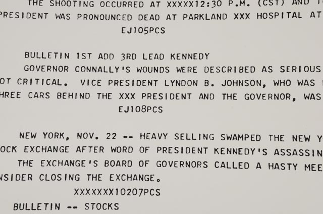 Andy Warhol Original Serigraph and Teletype from "Flash - November 22, 1963" Portfolio