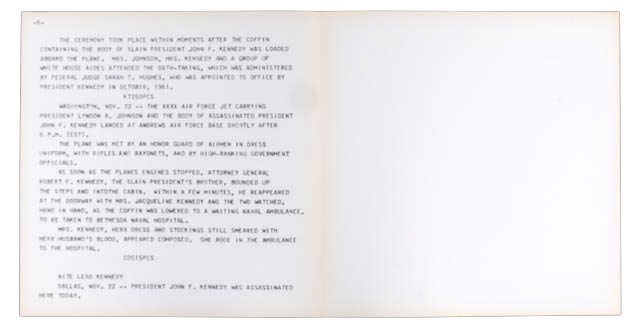 Andy Warhol Original Serigraph and Teletype from "Flash - November 22, 1963" Portfolio