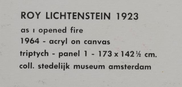 Roy Lichtenstein Hand-Pulled Lithograph "As I Opened Fire" Triptych