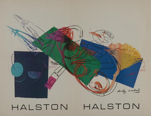 Double-Sided Offset Lithograph of Andy Warhol Advertisements for Halston
