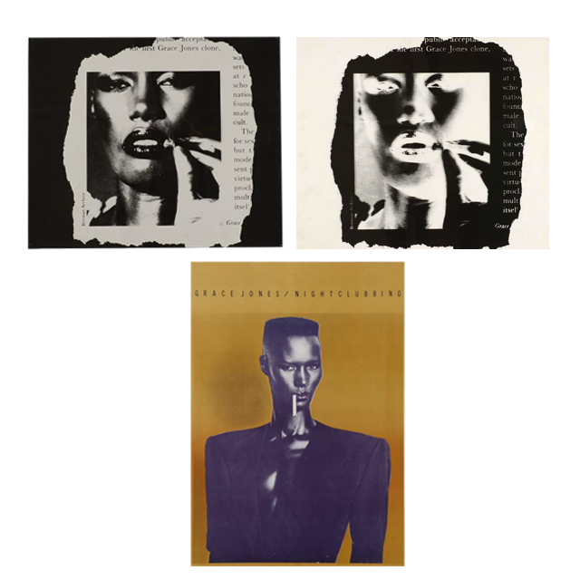 Pair of Prints on Celluloid Acetate of Grace Jones with "Nightclubbing" Poster