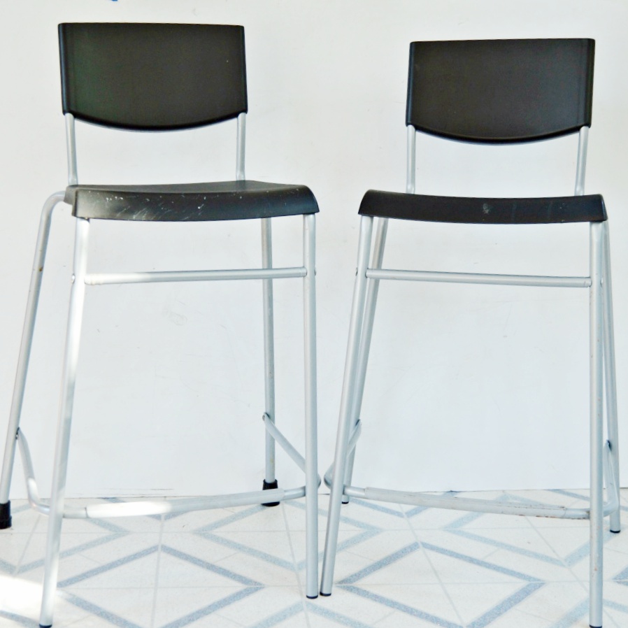 Two Ikea Stig Bar Stools