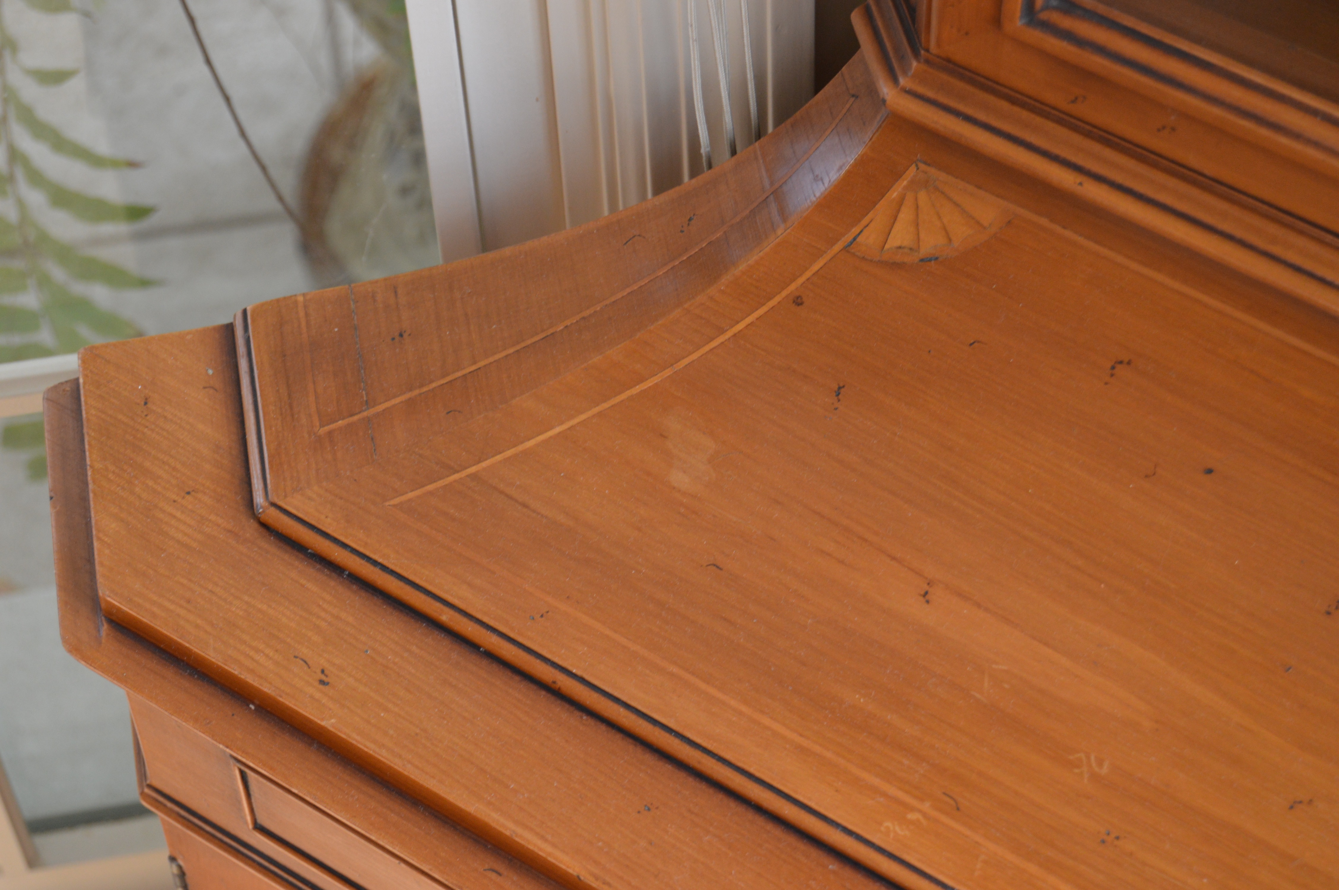 Vintage Pine Corner Curio Cabinet