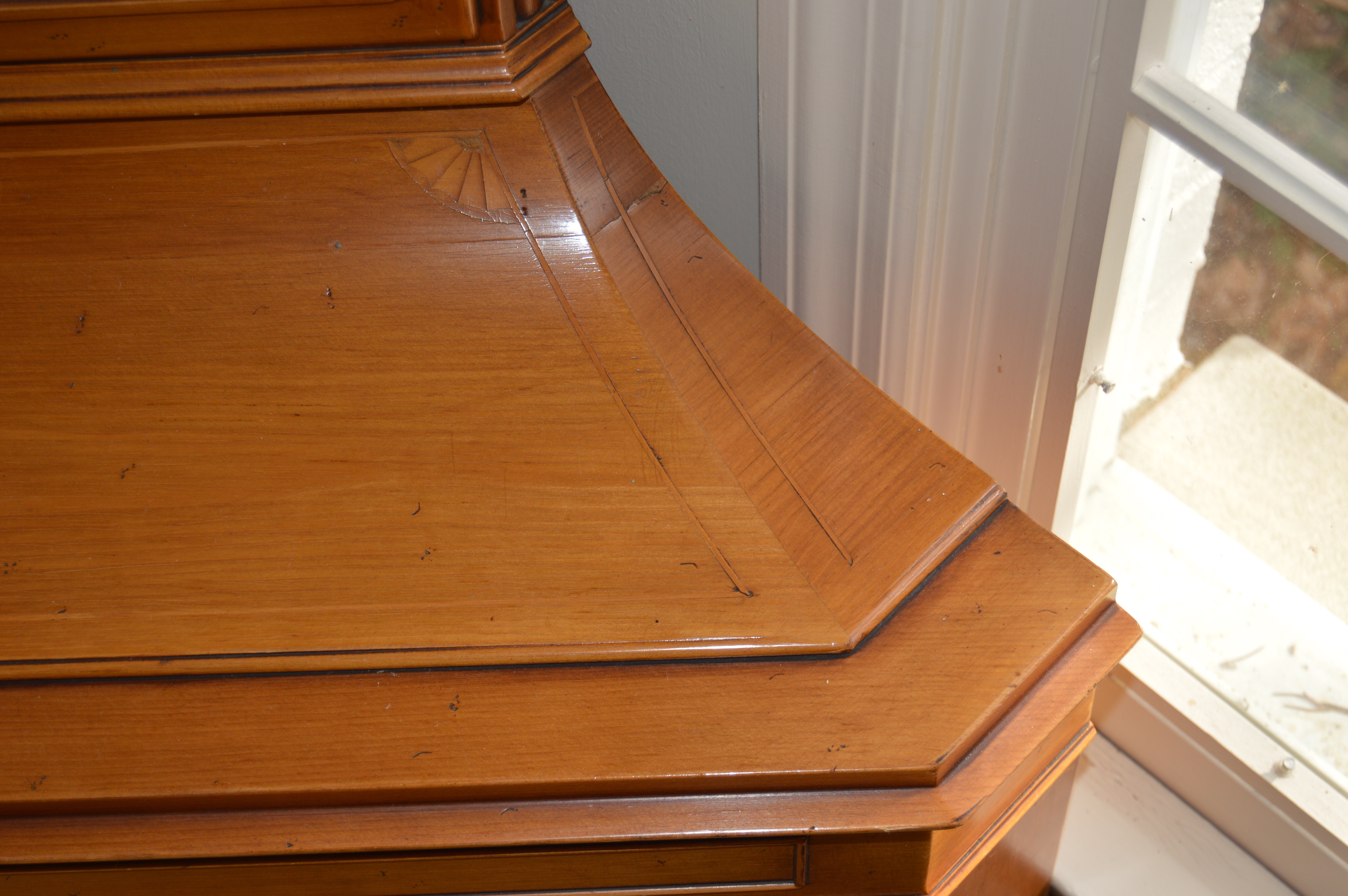 Vintage Pine Corner Curio Cabinet