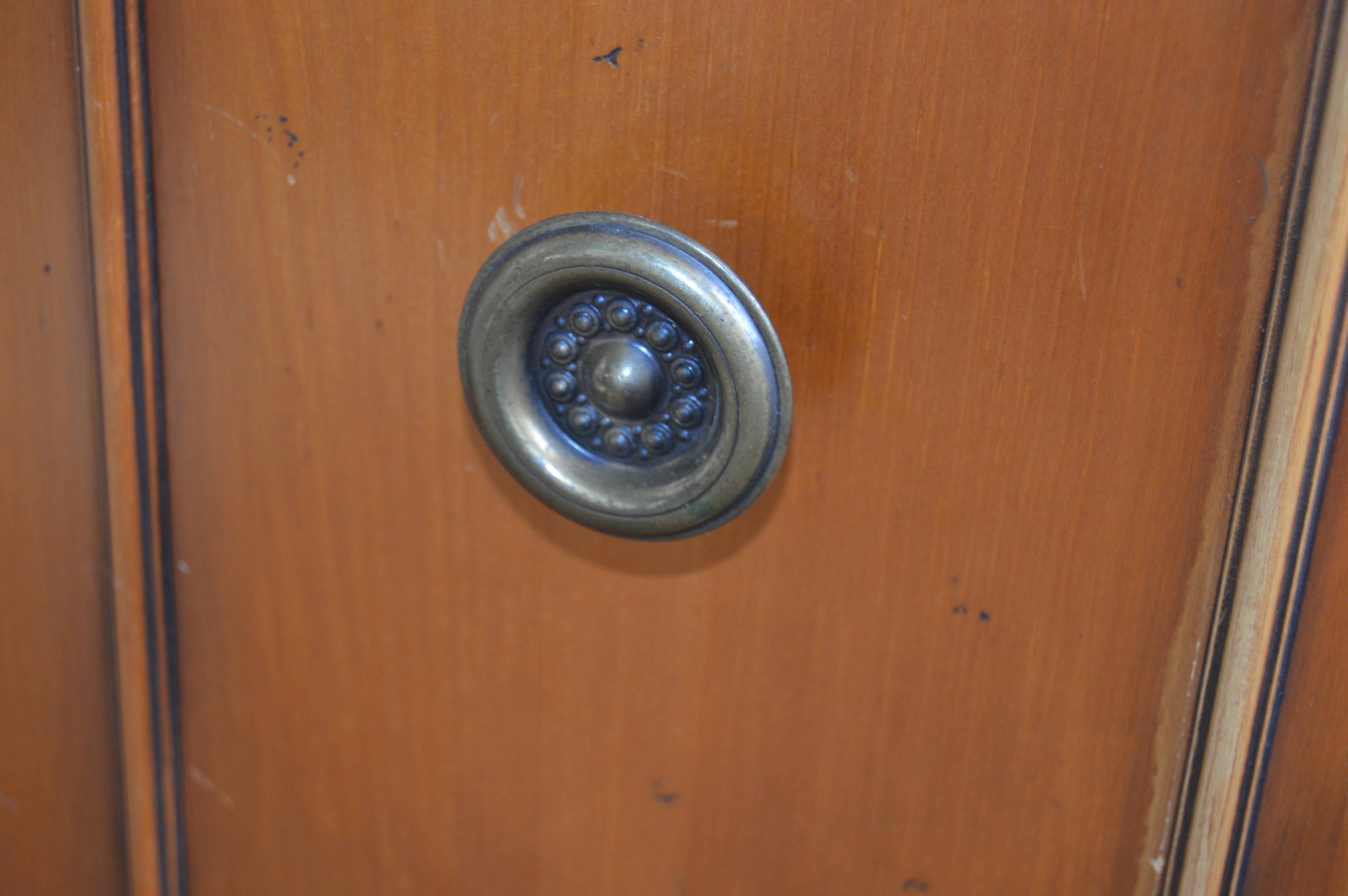 Vintage Pine Corner Curio Cabinet