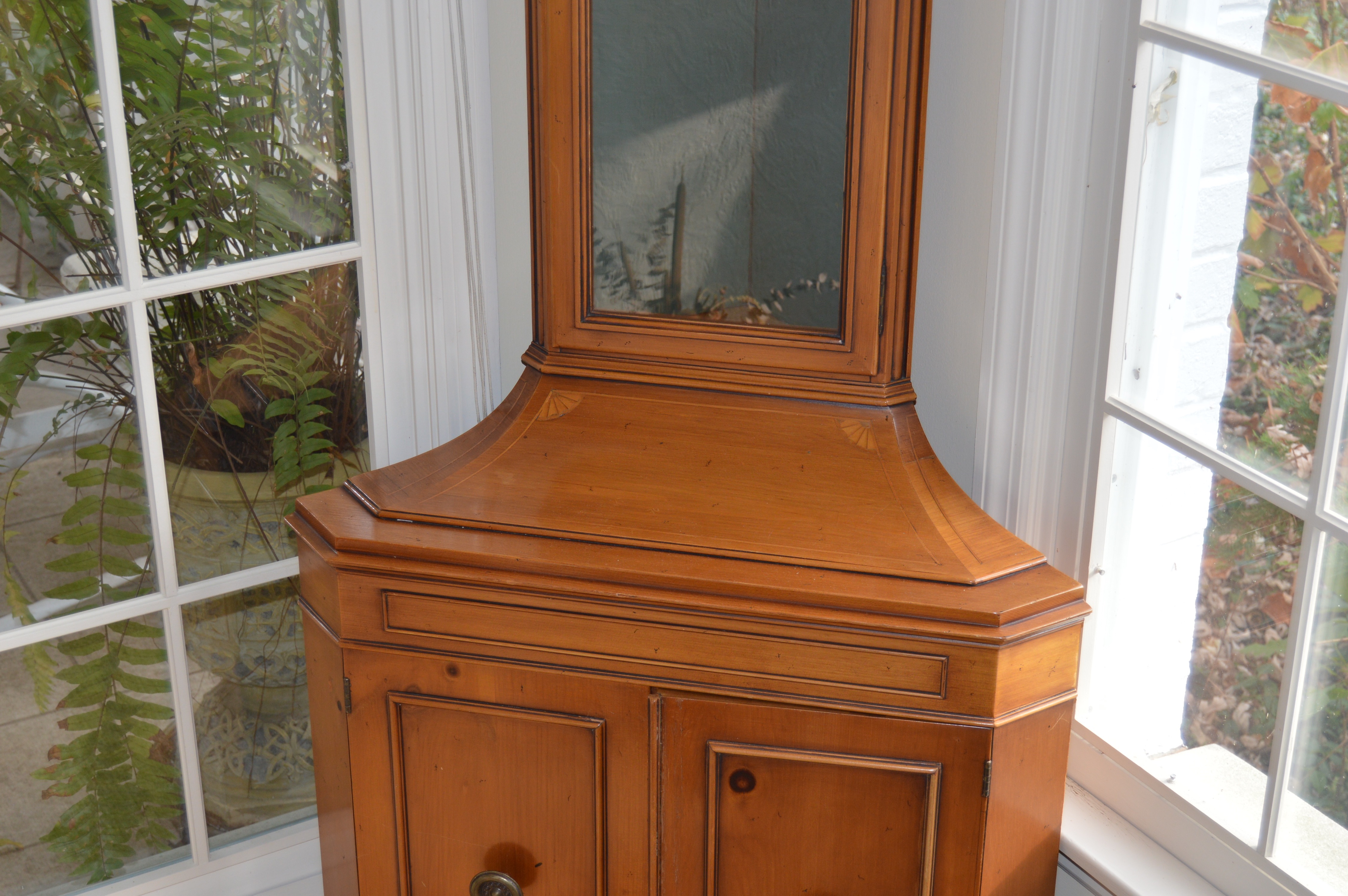 Vintage Pine Corner Curio Cabinet