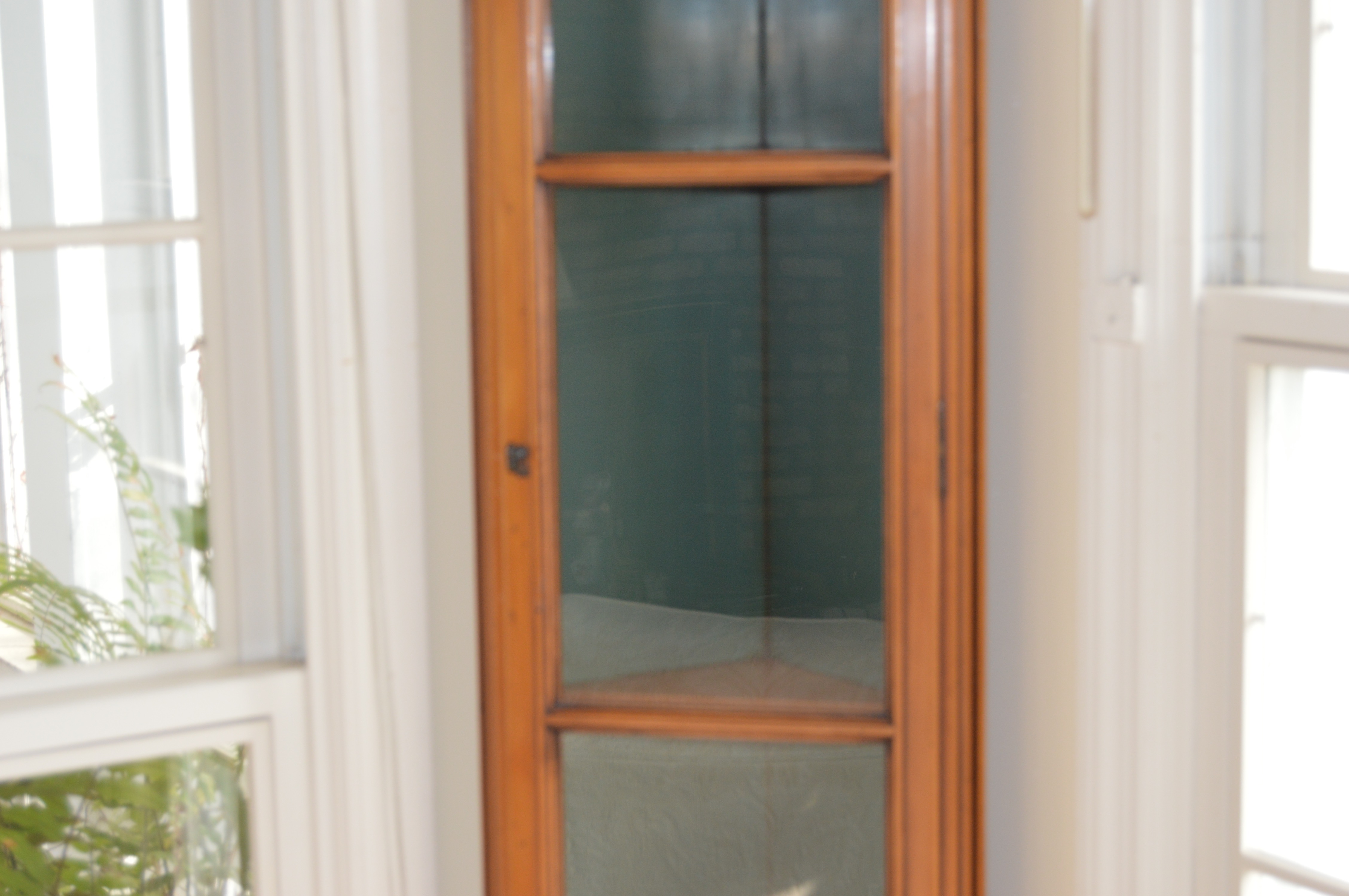 Vintage Pine Corner Curio Cabinet