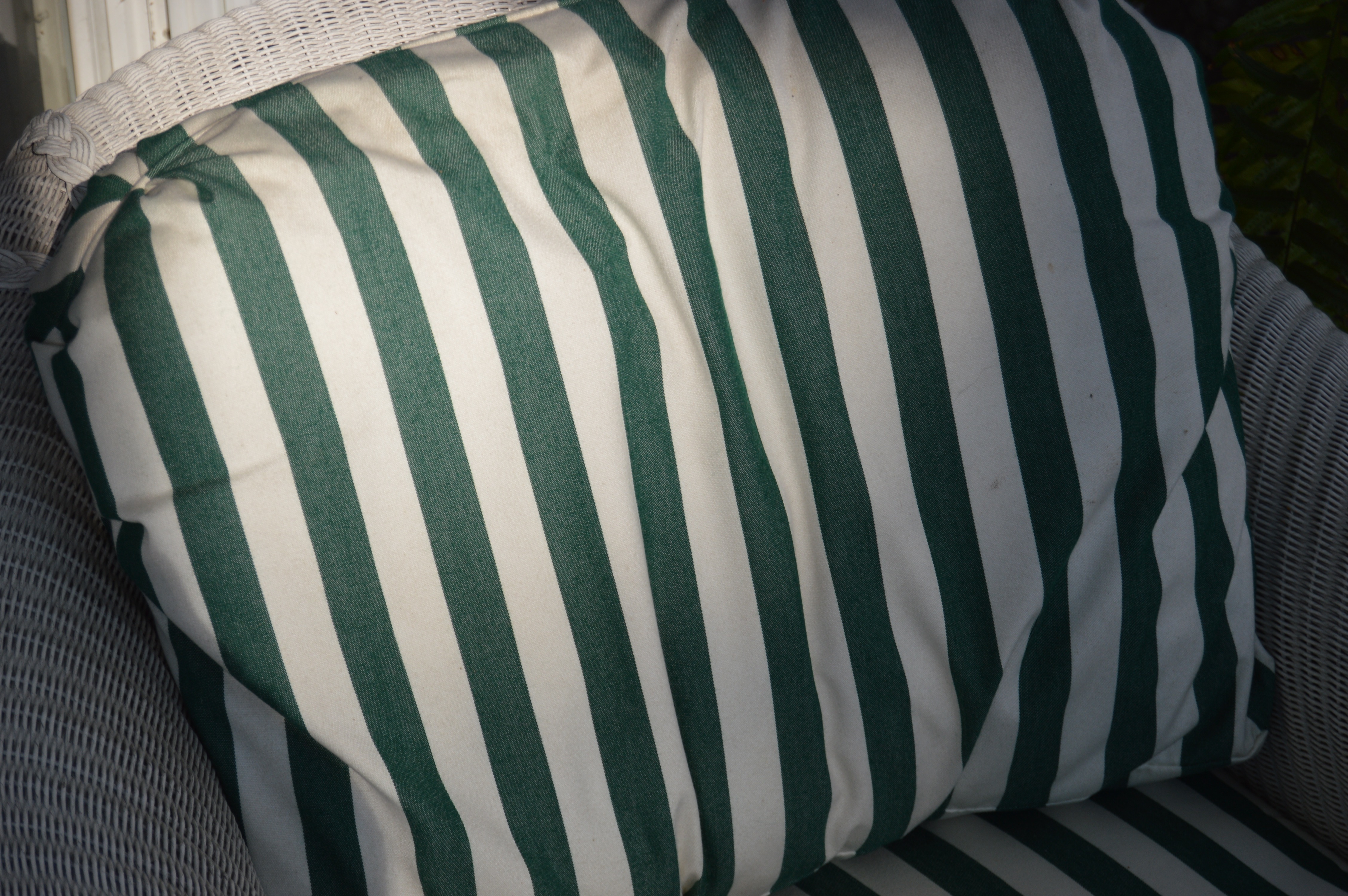 Wicker Patio Chair, Ottoman and Side Table by Lloyd Flanders