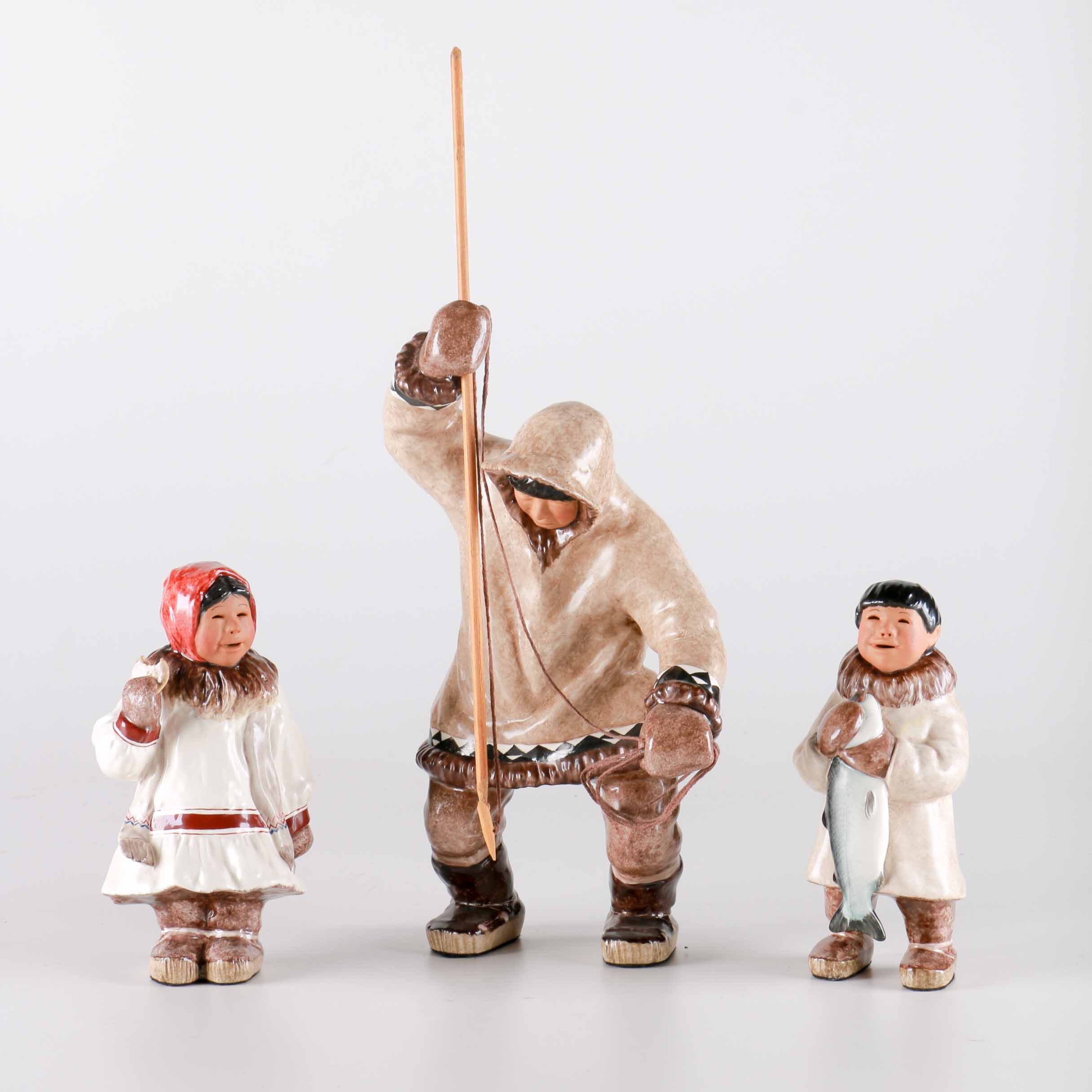 C. Alan Johnson Ceramic Inuit Figurines