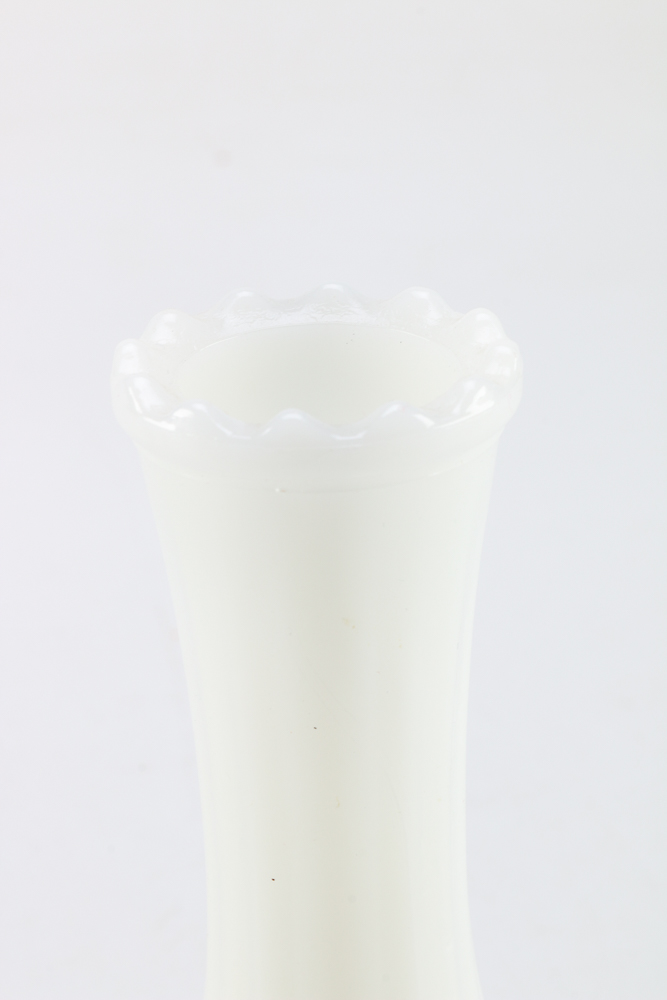 Four Milk Glass Vases and Jars