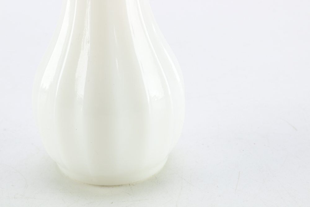 Four Milk Glass Vases and Jars