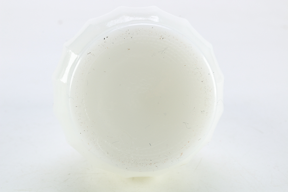 Four Milk Glass Vases and Jars