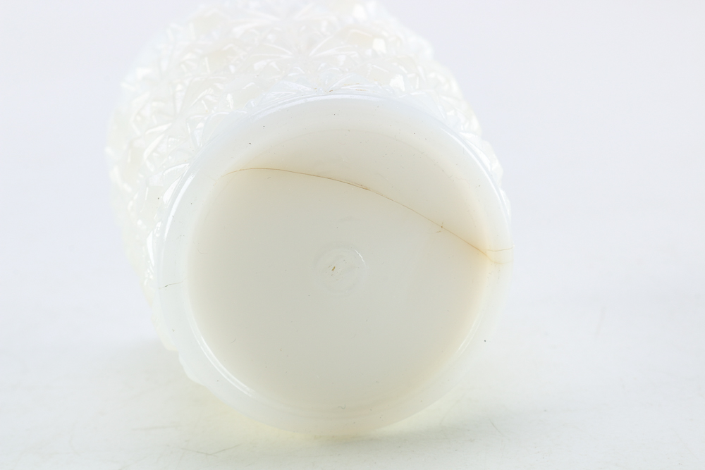 Four Milk Glass Vases and Jars