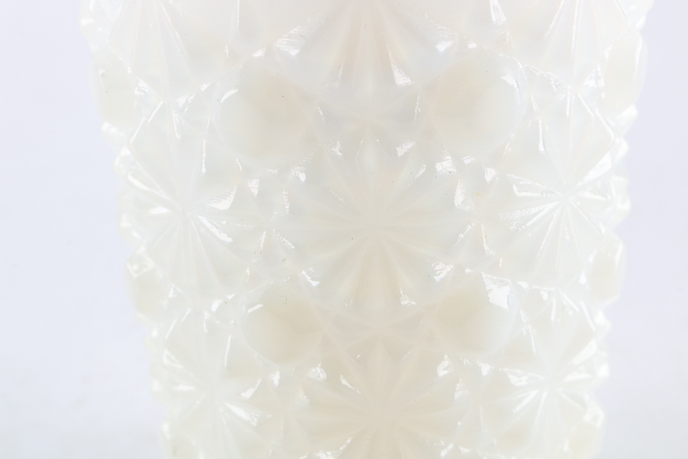 Four Milk Glass Vases and Jars