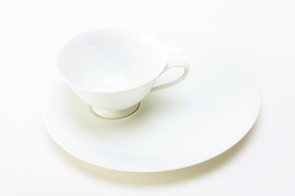 White Cup and Saucer Set from Tirschenreuth, Germany