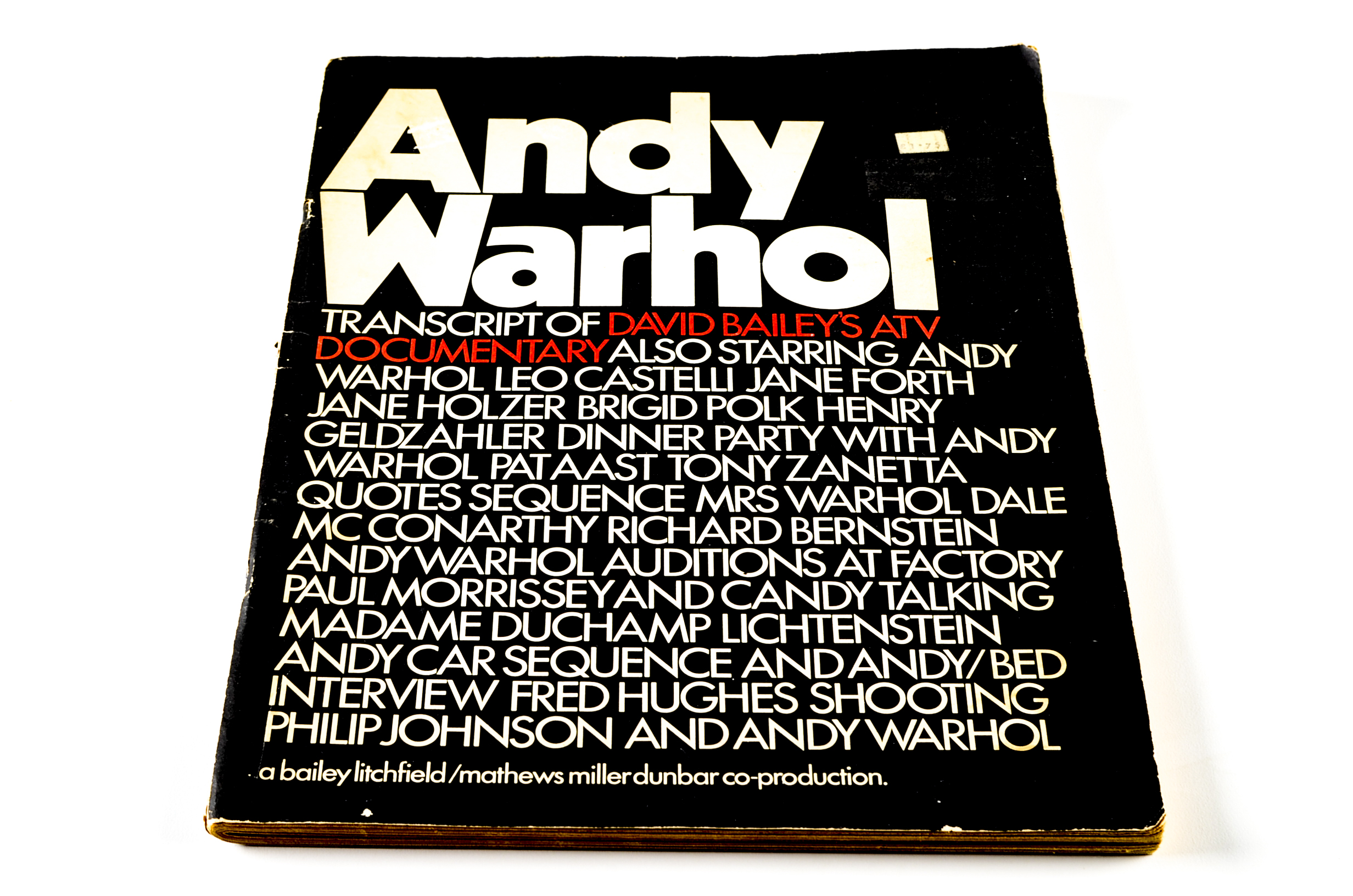 Andy Warhol Transcript of David Bailey’s ATV Documentary