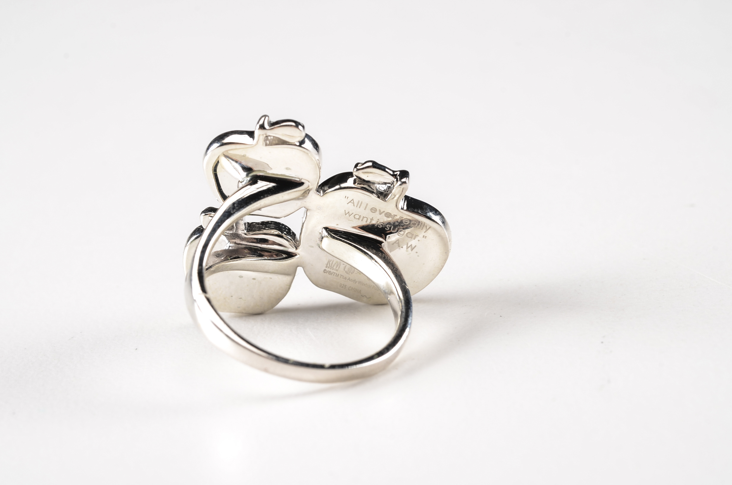 Andy Warhol by RLM Studio Sterling and Red Agate Apple Ring