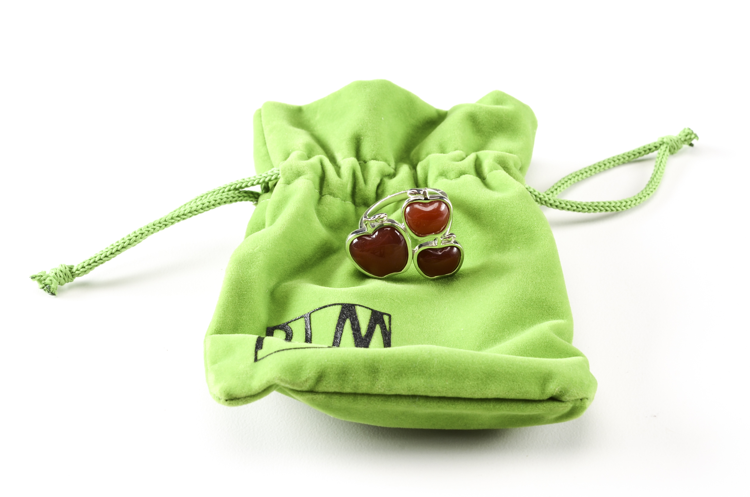 Andy Warhol by RLM Studio Sterling and Red Agate Apple Ring