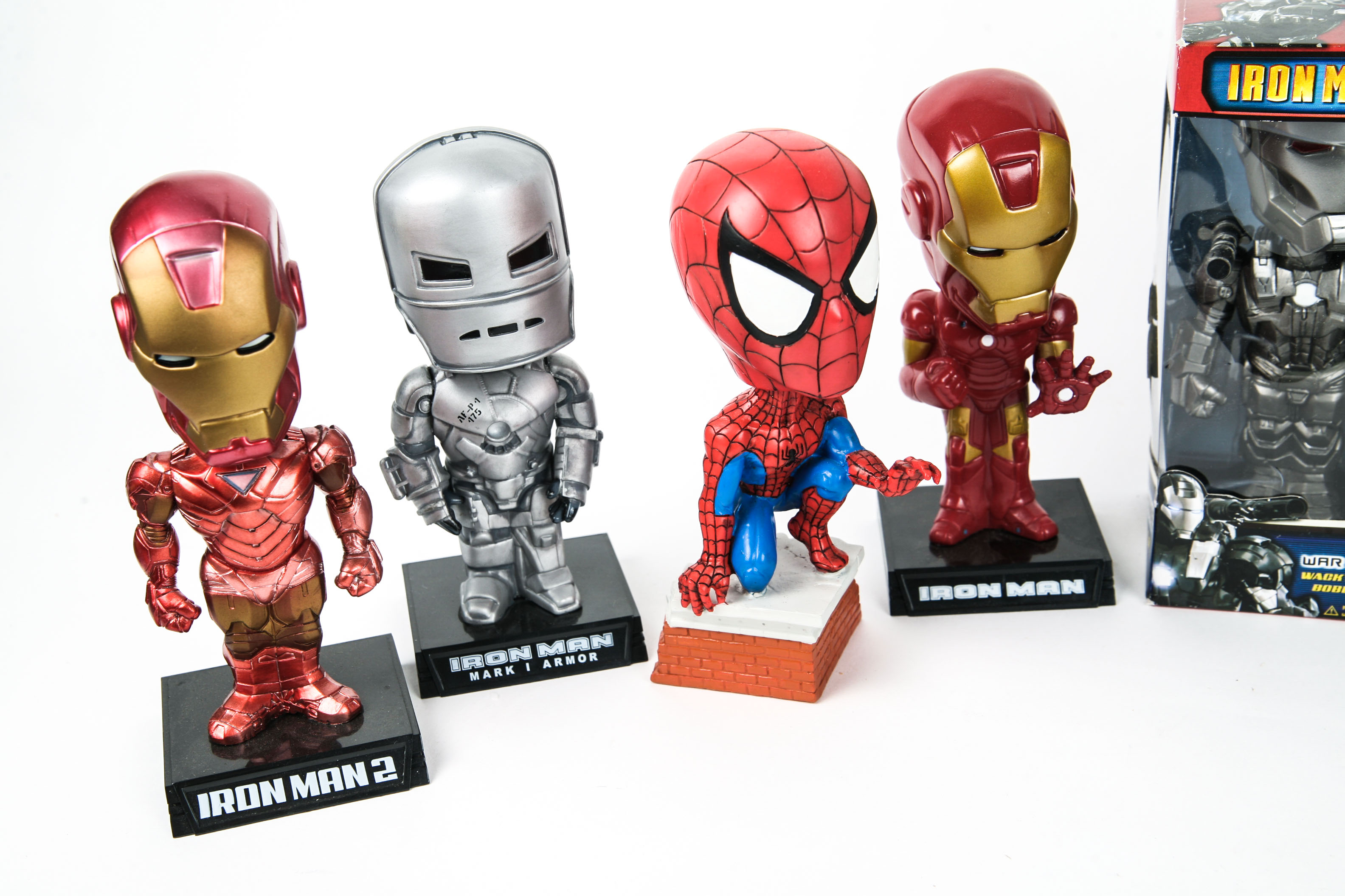 Collection of Marvel Character Bobble Heads