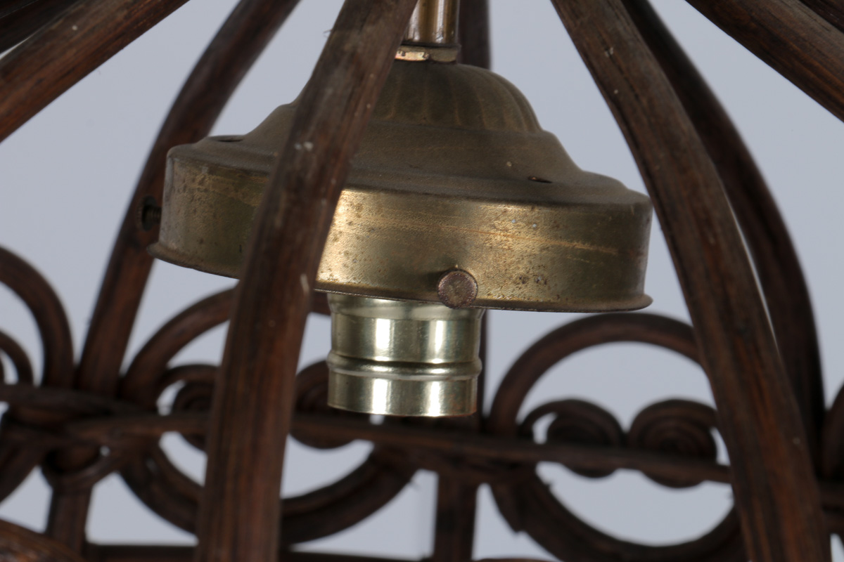 Vintage Rattan Pendant Light Fixture