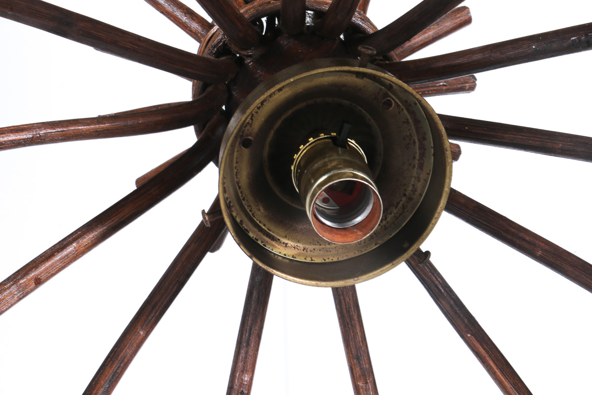 Vintage Rattan Pendant Light Fixture