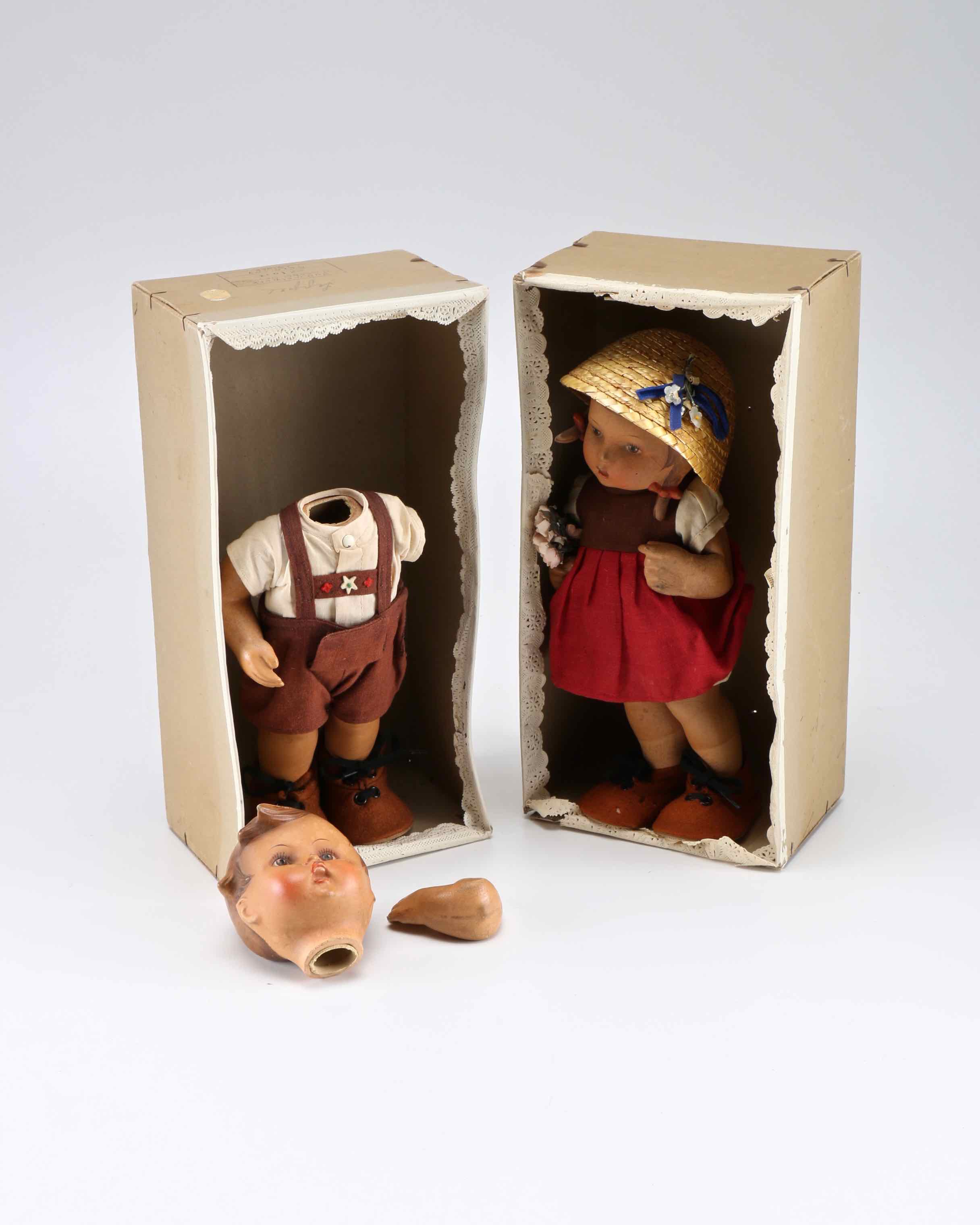 Pair of 1950s Hummel Plastic Dolls