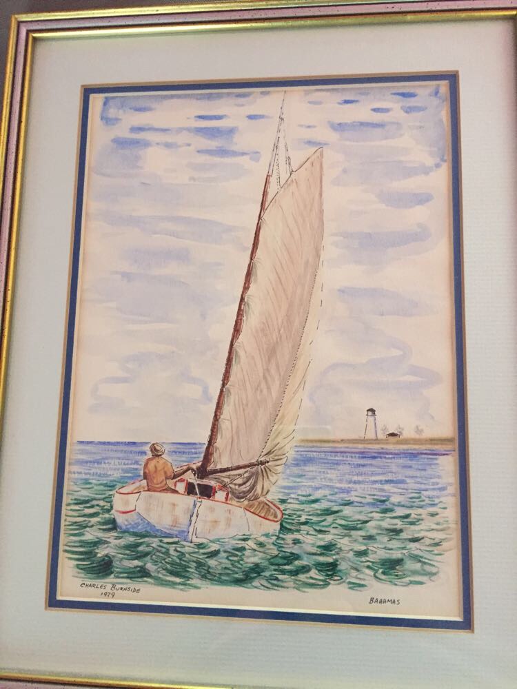 1979 Charles Burnside Watercolor and Ink "Bahamas"