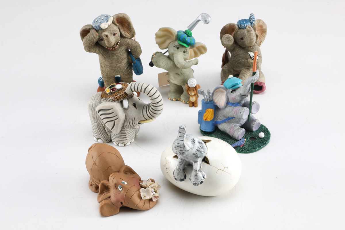 Collection of Elephant Figurines