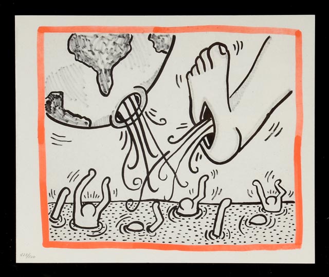 Keith Haring Limited Edition Print from the 1990 Publication "Against All Odds: 20 Drawings - Oct. 3 1989"