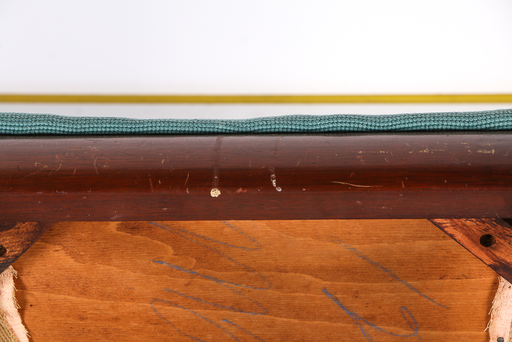 Wooden Accent Chair with Needlepoint Seat