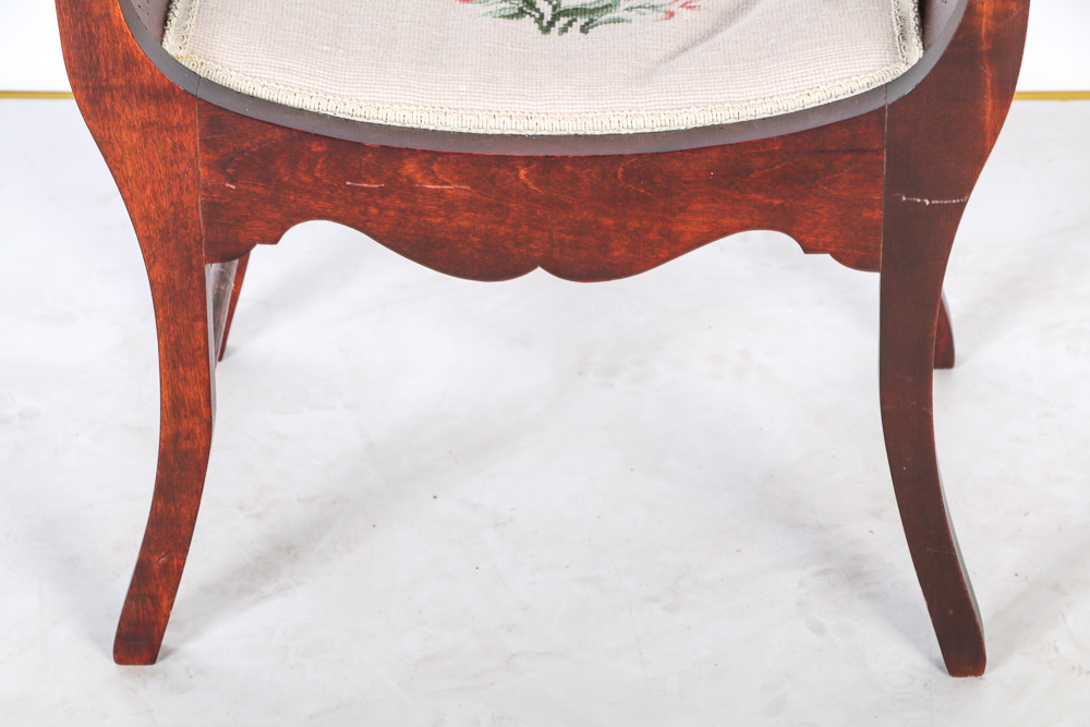 Sheraton Style Needlepoint Window Bench